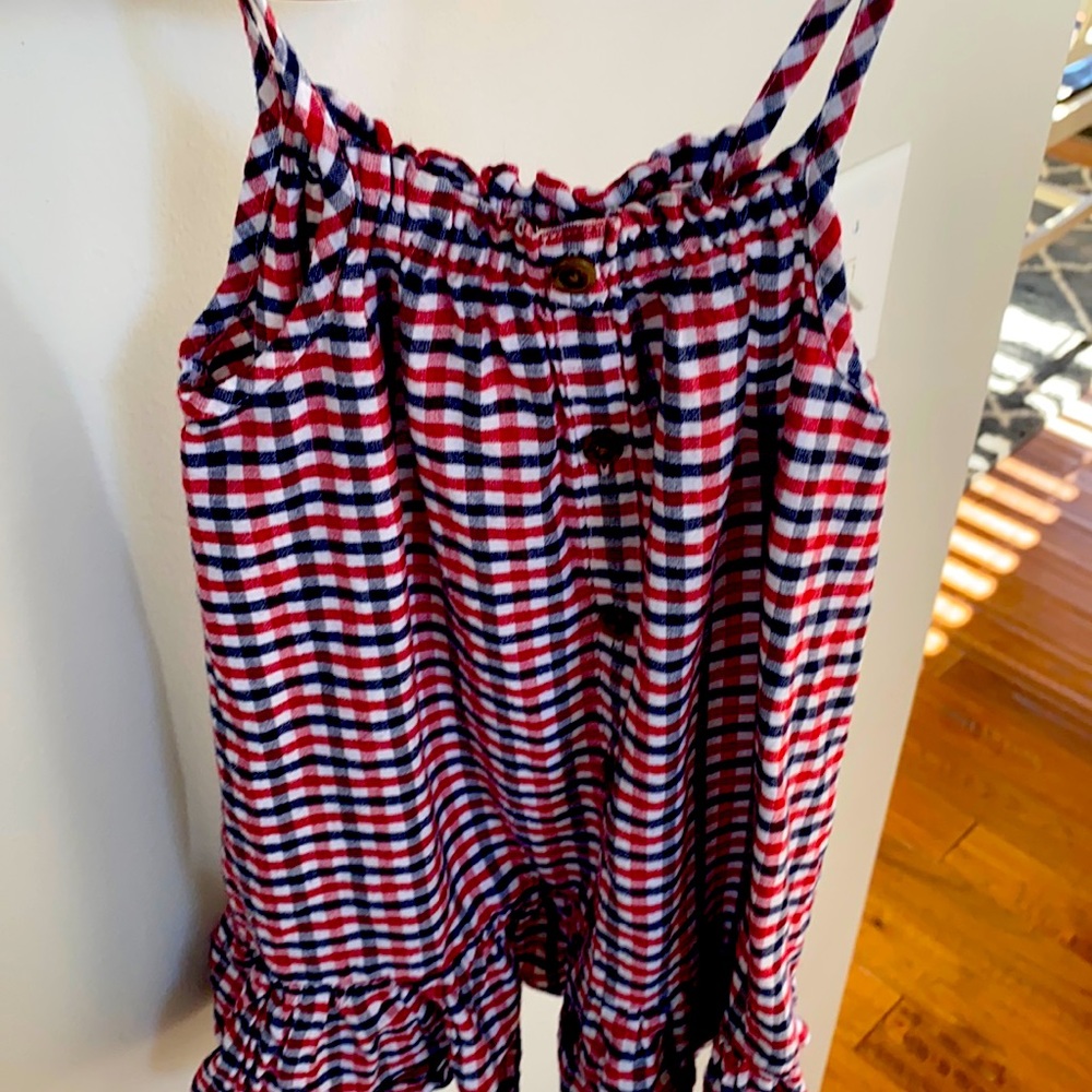 Swing button down summer dress , perfect for July 4th